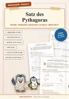 Vorschau - Unterrichtsreihen - Satz des Pythagoras Klasse 9 – Bundle mit 17 Arbeitsblättern - Deckblatt