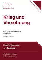 Vorschau - Stundenentwürfe - Materialpaket Deutsch Q2: Lyrik zum Ersten Weltkrieg – Unterrichtssequenz & Engelke-Klausur mit Erwartungshorizont - Deckblatt