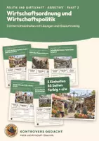 Vorschau - Unterrichtsreihen - Wirtschaftsordnung und Wirtschaftspolitik Politik Oberstufe | 5 Unterrichtseinheiten 85 Seiten mit Lösungen | Soziale Marktwirtschaft, Mietpreisbremse, Schuldenbremse, EZB, Wachstum | Kontrovers gedacht Paket 2 - Deckblatt