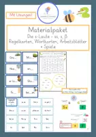 Vorschau - Spiele - s-Laute - s ss ß - Klasse 3-5 - Materialpaket - Regelkarten, Wortkarten, Arbeitsblätter, Spiele - Deckblatt