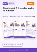 Vorschau - Arbeitsblätter - Simple past & irregular verbs Kl. 6 Paket - Deckblatt