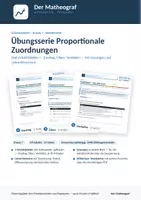 Vorschau - Arbeitsblätter - Übungsserie Proportionale Zuordnungen (Kl. 7) – 3 Blätter mit Lösungen - Deckblatt