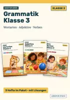 Vorschau - Arbeitsblätter - Grammatik Klasse 3 im Paket: Wortarten, Adjektive und Verben (Wortspuren) - Deckblatt