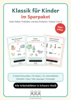 Vorschau - Unterrichtsreihen - Klassik für Kinder im Paket | Karneval der Tiere, Peter und der Wolf, Instrumente | Klasse 1 bis 4 - Deckblatt