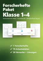Vorschau - Arbeitsblätter - Experimente Grundschule Paket – 7 Forscherhefte Sachunterricht: Wasser, Schwimmen und Sinken, Luft, Feuer, Magnetismus, Strom, Wetter (HSU) - Deckblatt