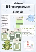 Vorschau - Spiele - 999 Froschgeschwister ziehen um - Zahlraumerweiterung ZR 1000 Materialpaket (Kl. 3) - Deckblatt