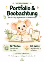 Vorschau - Fördermaterial/Inklusion - Portfolio & Beobachtung im Kindergarten | 165 Seiten für Dokumentation & Reflexion - Deckblatt