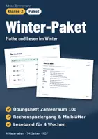 Vorschau - Unterrichtsreihen - Winter-Paket Klasse 2 | Mathe und Lesen | 4 Materialien im Paket - Deckblatt