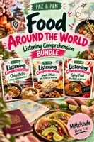 Vorschau - Arbeitsblätter - Food Around the World | Listening Comprehension Bundle (Klasse 7–10) - Deckblatt