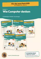 Vorschau - Arbeitsblätter - Informatik Grundlagen Klasse 5 6 | 5 Arbeitshefte mit Lösungen | EVA, Binärzahlen, Algorithmen, Verschlüsselung | KiDi – Digital durchblicken Paket 1 - Deckblatt