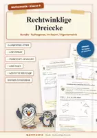 Vorschau - Unterrichtsreihen - Pythagoras und Trigonometrie Klasse 9 – 26 Arbeitsblätter - Deckblatt