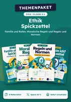 Vorschau - Arbeitsblätter - Familie und Rollen, Spickzettel-Set Ethik, Klasse 5-6 - Deckblatt
