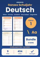 Vorschau - Arbeitsblätter - Deutsch Klasse 1 Bundle | Silben, Anlaute, Lesetexte, Abschreiben, Gegenteile - Deckblatt