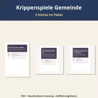 Vorschau - Lehrpläne/Lehrermaterial - Krippenspiele Gemeinde: 3 Stücke im Paket - Deckblatt