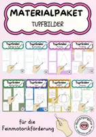 Vorschau - Mal- und Bastelvorlagen - Materialpaket Tupfbilder Tupfen mit Wattestäbchen Fördermaterial Feinmotorik - Deckblatt