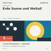 Vorschau - Arbeitsblätter - Erde Sonne und Weltall | Physik Klasse 5/6 | 5 Materialien mit Lösungen - Deckblatt