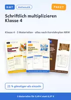 Vorschau - Arbeitsblätter - Schriftlich multiplizieren Klasse 4 – Paket - Deckblatt
