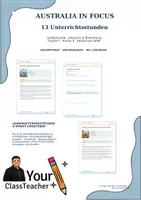 Vorschau - Stundenentwürfe - Australia in Focus – 13 Unterrichtsstunden für Englisch Klasse 9 | Landeskunde, Jobsuche & Bewerbung | differenziert mit Lösungen - Deckblatt