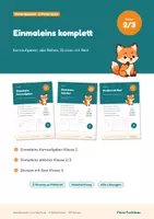 Vorschau - Arbeitsblätter - Einmaleins komplett – Kernaufgaben, abgeleitete Reihen und Division mit Rest: Klasse 2/3 im Paket - Deckblatt