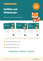 Vorschau - Arbeitsblätter - Ethik Klasse 1 und 2 im Paket – Gefühle erkennen, Mut und Angst, Klassenregeln: differenziert mit Lösungen - Deckblatt