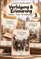 Vorschau - Unterrichtsreihen - Nationalsozialismus, Holocaust & Erinnerungskultur – 3 große Geschichts-Lernwerkstätten & komplette Unterrichtseinheiten | NS-Verfolgung, Flucht, Vertreibung & Aufarbeitung seit 1945 | Arbeitsblätter, Quellen & Lösungen - Deckblatt