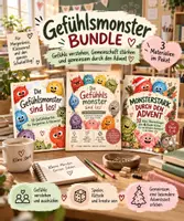 Vorschau - Arbeitsblätter - Drei Materialien – eine Monsterbande – viele Einsatzmöglichkeiten. ♡ - Deckblatt