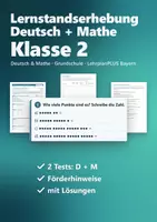 Vorschau - Fördermaterial/Inklusion - Lernstandserhebung Klasse 2 Deutsch und Mathe – Eingangstests Schuljahresanfang mit Auswertung und Förderhinweisen - Deckblatt