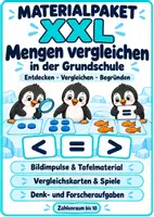 Vorschau - Stundenentwürfe - Materialpaket XXL - Mengen vergleichen im ZR10 - Grundschule - Klasse 1 - Deckblatt