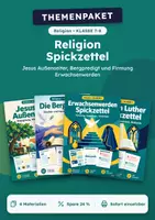 Vorschau - Arbeitsblätter - Jesus Außenseiter, Spickzettel-Set Religion, Klasse 7-8 - Deckblatt