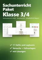 Vorschau - Arbeitsblätter - Sachunterricht Klasse 3/4 Paket – 11 Hefte: Wasser, Luft, Feuer, Strom, Wetter, Ernährung, Skelett, Organe, Lapbooks Wald, Wasser, Kontinente (HSU) - Deckblatt
