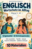 Vorschau - Arbeitsblätter - Englisch Klasse 5 – Wortschatz im Alltag – 10 Materialien - Deckblatt
