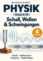 Vorschau - Arbeitsblätter - Physik Klasse 8–10 – Schall, Wellen und Schwingungen – 4 Materialien - Deckblatt