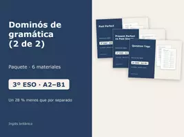 Vista previa - Juegos / Gamificación - Dominós de gramática (2 de 2) – Paquete de inglés 3º ESO - Portada