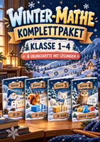 Vorschau - Arbeitsblätter - Winter-Mathe Komplettpaket Klasse 1–4 | 4 Übungshefte mit Lösungen - Deckblatt