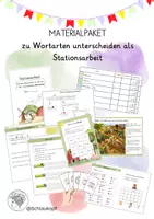 Vorschau - Stundenentwürfe - Stationsarbeit - Wortarten unterscheiden - Deckblatt