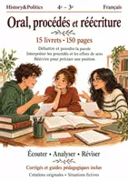 Aperçu - Feuilles d'exercices - Oral, procédés et réécriture - 15 livrets de français 4e–3e - Page de couverture