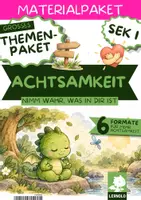 Vorschau - Stundenentwürfe - Achtsamkeit Unterrichtsmaterial Klasse 5 6 7 8 9 10 | Arbeitsblätter, Stationenlernen, Workshop, Kartenset, Ritual & Kurzgeschichten | Themenpaket für Ruhe und Konzentration - Deckblatt