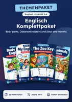 Vorschau - Arbeitsblätter - Body parts, Komplettpaket Englisch, Klasse 3-4 - Deckblatt