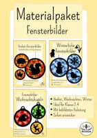 Vorschau - Mal- und Bastelvorlagen - Materialpaket Fensterbilder Herbst, Weihnachten, Winter - Basteln mit Transparentpapier - Kunst Klasse 2, Kunst Klasse 3, Kunst Klasse 4 - Deckblatt
