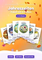 Vorschau - Unterrichtsreihen - Jahreszeiten-Paket Klasse 1-2 | Frühling, Sommer, Herbst, Winter & Monate | 6 Hefte - Deckblatt