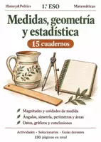 Vista previa - Hojas de trabajo - Medidas, geometría y estadística. 15 cuadernos de 1.º ESO - Portada
