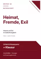 Vorschau - Stundenentwürfe - Materialpaket Deutsch Q2: Heimat, Fremde & Exil – Unterrichtssequenz und Klausur zum Gedichtvergleich - Deckblatt