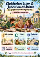 Vorschau - Stundenentwürfe - Christentum, Islam & Judentum entdecken – Das große Religionen-Komplettpaket | 3 Lernhefte + Lehrerextras - Deckblatt