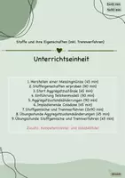 Vorschau - Stundenentwürfe - Unterrichtseinheit "Stoffe und ihre Eigenschaften" - Deckblatt