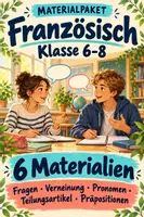 Vorschau - Arbeitsblätter - Französisch Klasse 6–8 – Fragen, Verneinung, Pronomen, Teilungsartikel & Präpositionen - Deckblatt