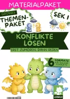Vorschau - Stundenentwürfe - Konflikte lösen Unterrichtsmaterial Klasse 5 6 7 8 9 10 | Arbeitsblätter, Stationenlernen, Workshop, Kartenset, Kurzgeschichten & Vertretungsstunde | Themenpaket zur Streitschlichtung - Deckblatt