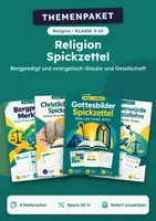 Vorschau - Arbeitsblätter - Bergpredigt, Spickzettel-Set Religion, Klasse 9-10 - Deckblatt