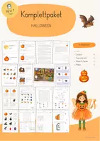 Vorschau - Arbeitsblätter - Halloween Komplettpaket | 16 Materialien | Deutsch, Sachunterricht, Mathe - Deckblatt