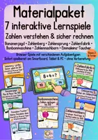 Vorschau - Arbeitsblätter - Materialpaket: 7 interaktive Lernspiele – Zahlenraum bis 100 verstehen & sicher rechnen | Klasse 2 & Förderunterricht - Deckblatt