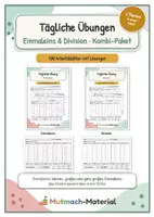 Vorschau - Arbeitsblätter - Materialpaket: Tägliche Übung Multiplikation & Division - Deckblatt
